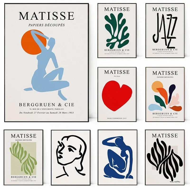 Henri Matisse Abstract Blue Nudes Exhibition Botanical Posters And Prints Canvas Printing Wall Art Picture For Living Room De