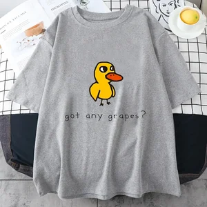 Kurz -sleeved Cotton t -Shirts, The Duck Song enthält Trauben, lustige Muster, Comics, originelle Mode, 100% Baumwolle 8 Hauptverkaufshemd - №2
