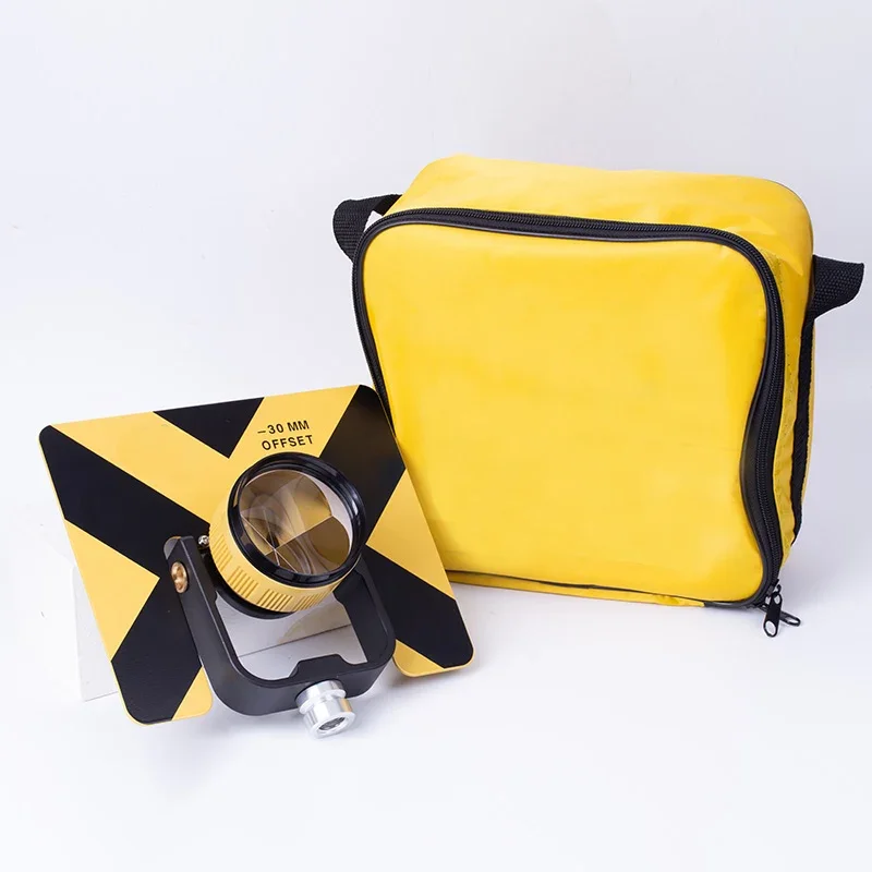 Yellow Single Prism Compatible Total Station Surveying Constant -30/0mm 5/8x11 Female Thread Metal Holder