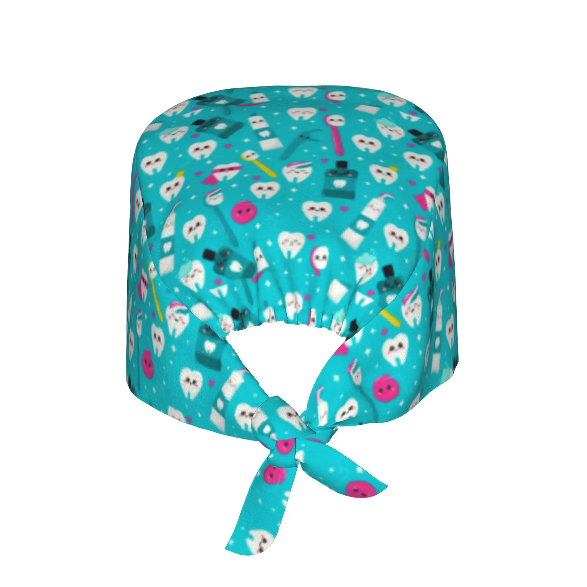 Custom Cute Tooth Medical Staff Scrubs Hat Unisex Teeth Doctor Nursing Surgical Cap Scrub Caps