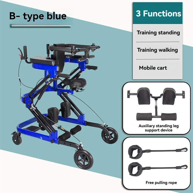 

New Upgrade Auxiliary Standing Walker for Adults Height Fast Adjustment Foldable Mobility Aid with Wheels