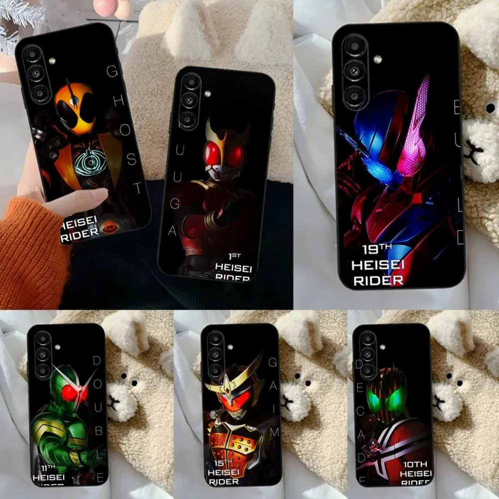 K-Kamen Rider Anime Phone Case For Samsung S24,23,22,30,21,10,9,Ultra,Plus,Lite,FE,5G Black Soft Case