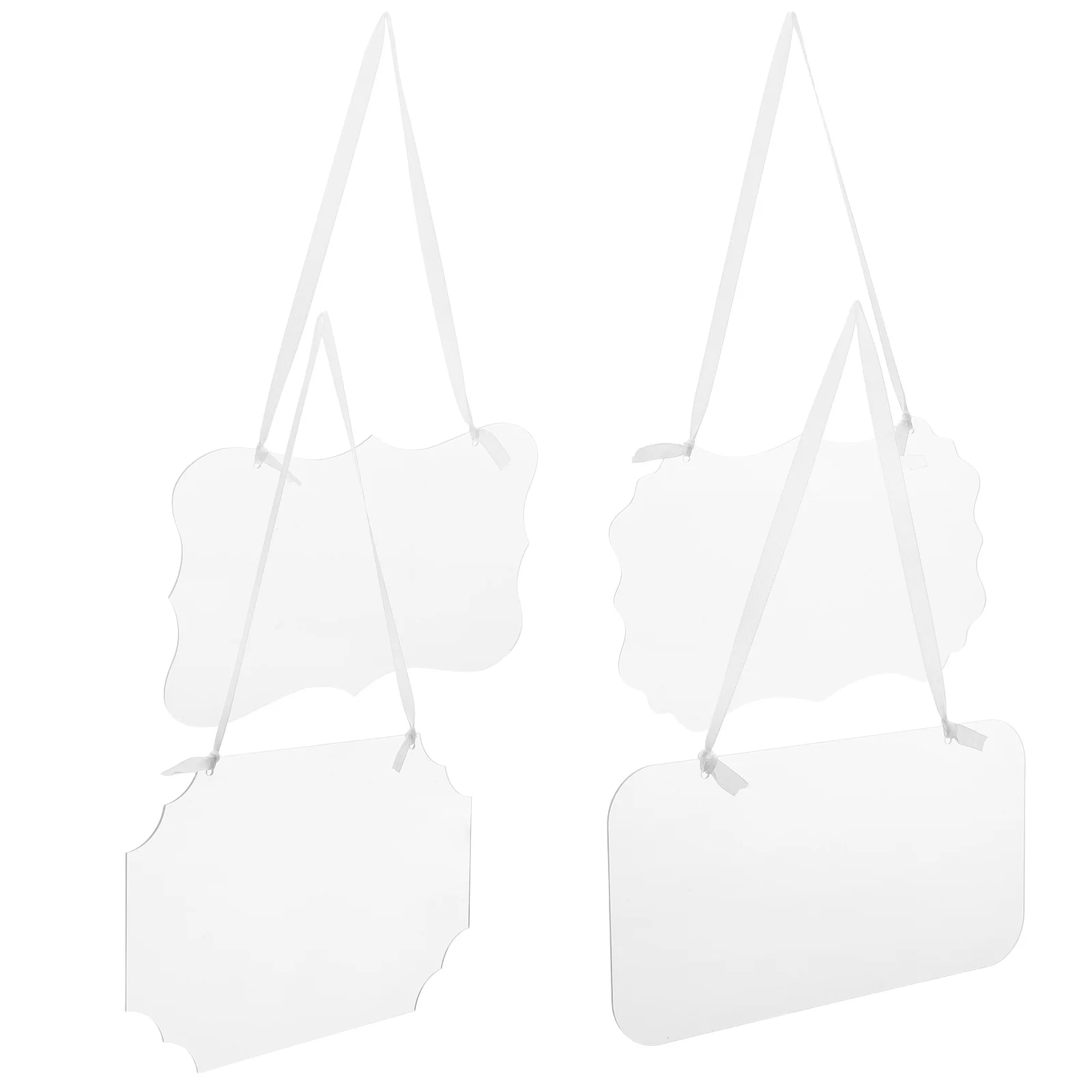 

4Pcs Transparent Acrylic Reserved Signs Wedding Chairs Hanging Tags DIY Home Office Event Decorations Reserved Signs