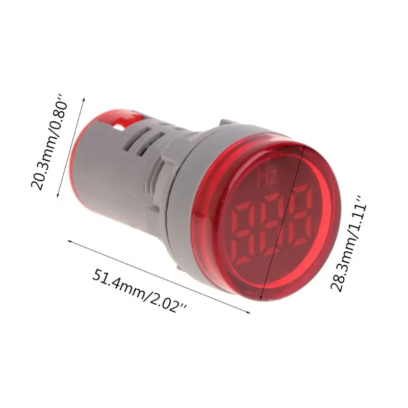 Compact Frequency Meter Large LED Display for Hertz Tester Meter Range 20-75Hz 28mm/1.1in Diamter Frequency Meter DropShipping