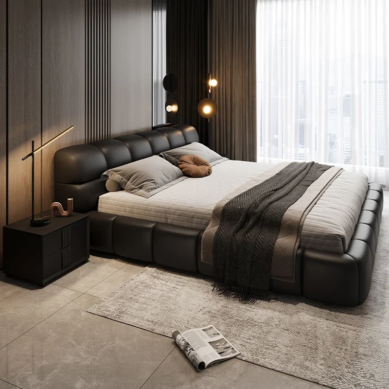 

Leather Modern Massage Bed Sofa Double Design Multifunctional Bed Sleeping Bedroom Storage Letto Matrimoniale Office Furniture