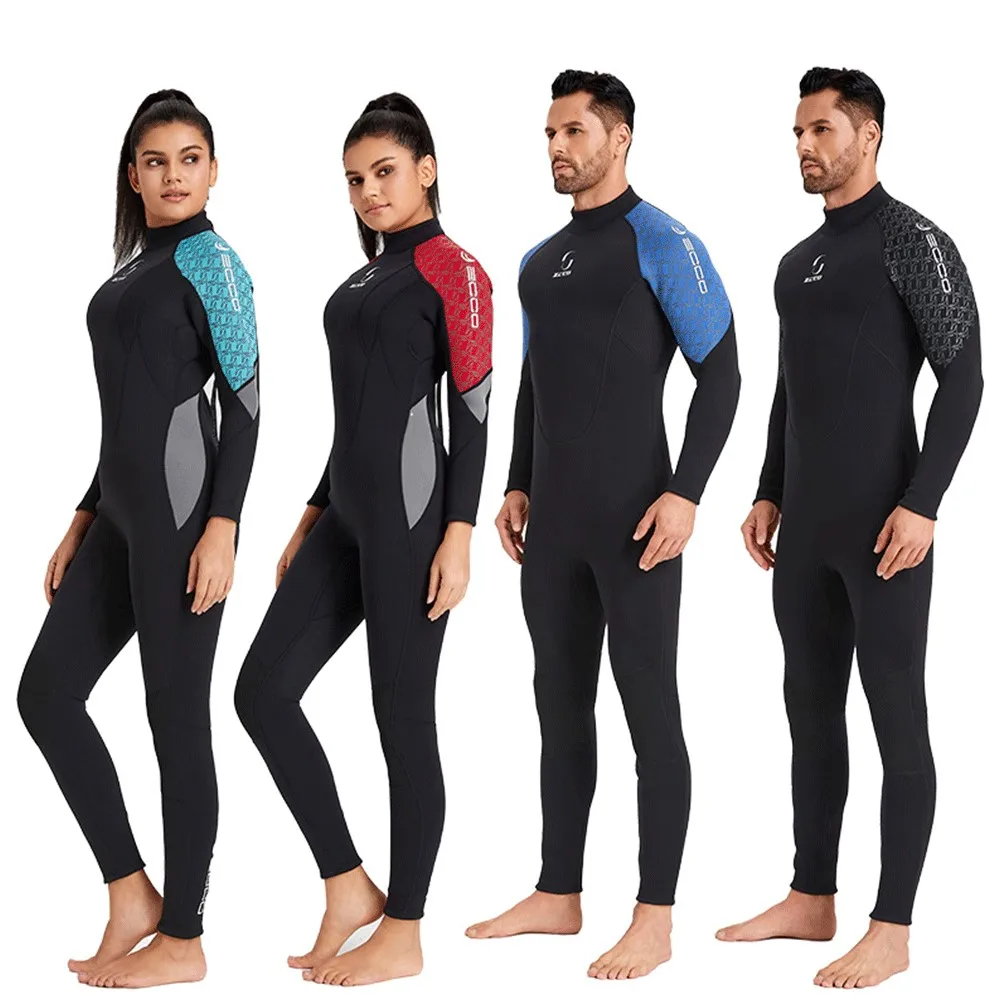 

3mm Neoprene Wetsuit One-piece Women Men Long-sleeved Diving Suit Scuba Spearfishing Surf Suit Warm Swimsuit Equipment XS-4XL