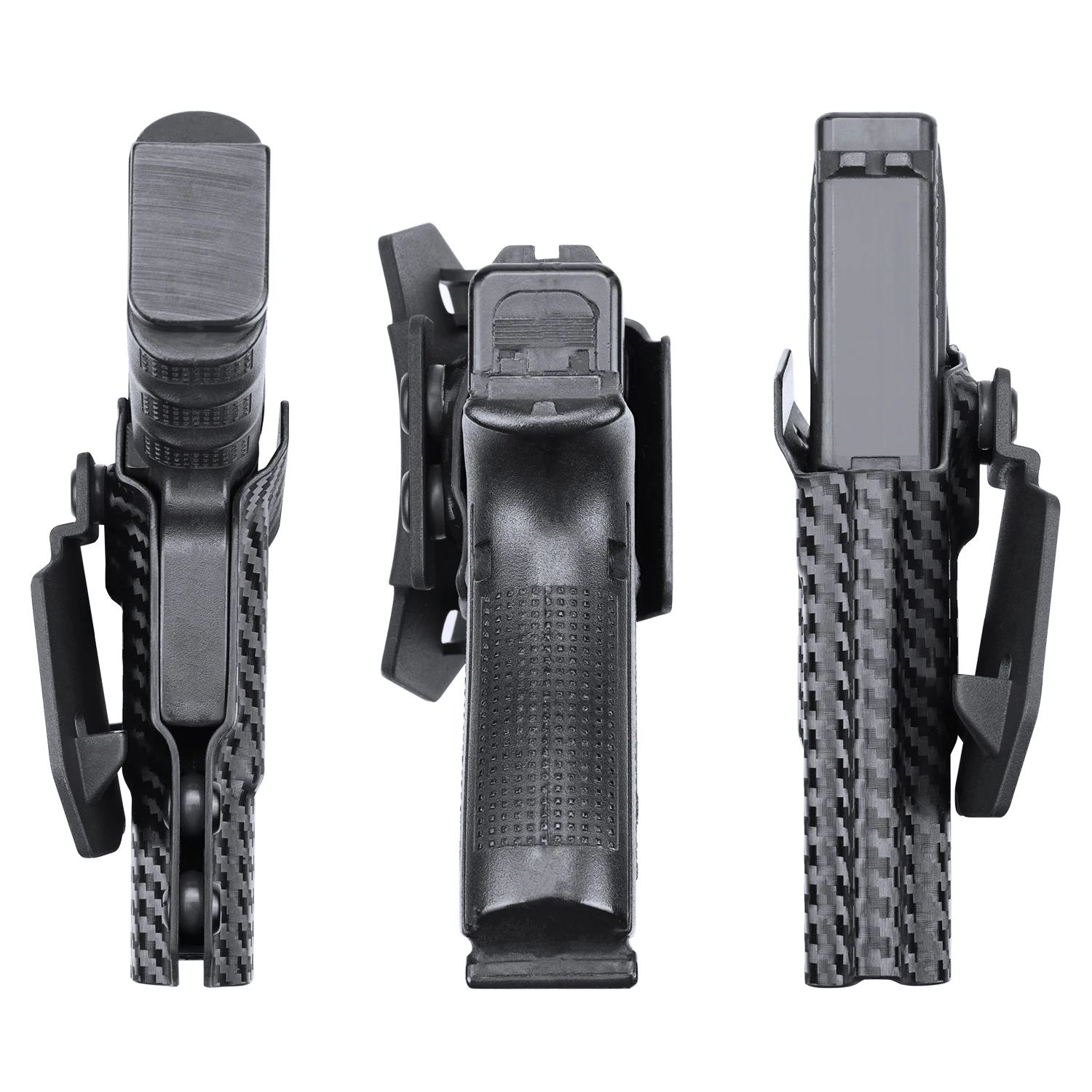 OWB Carbon Fiber Holster Fits Glock 17 /19 /19X /26 /43 / 43X / Sig P320 / Sig P365 365XL / Pistol With Red Dot Righ Gun Holders