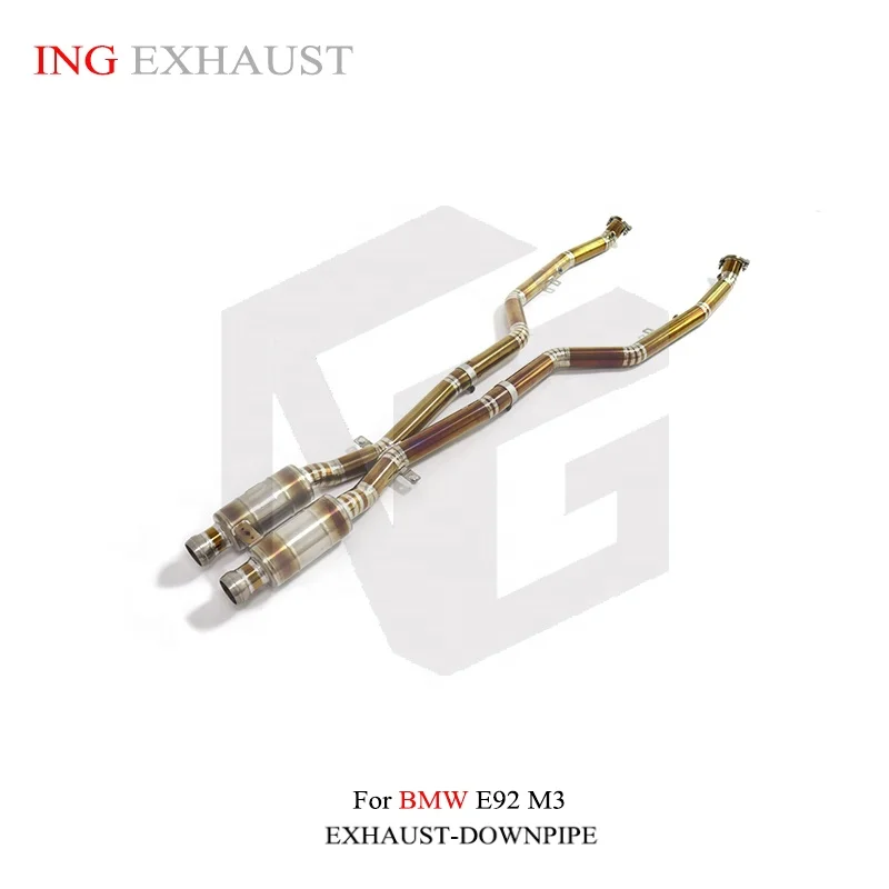 ING High Quality Titanium Alloy Exhaust Middle Pipe Gold Color For BMW E92 M3 2007-2013 4.0 E92 E93 M3 Auto Performance Parts