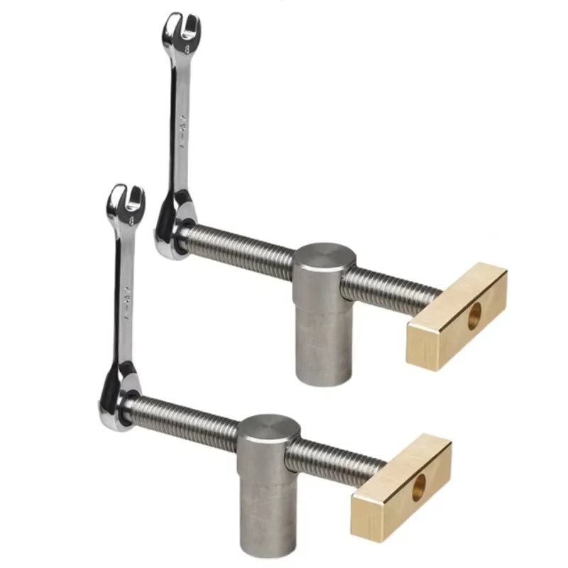ใหม่ไม้เดสก์ท็อปคลิปคลิป Clamp ทองเหลืองติดตั้ง Vise สำหรับ19/20มม.สุนัข Hole Joinery ไม้ม้านั่งเครื่องมือ