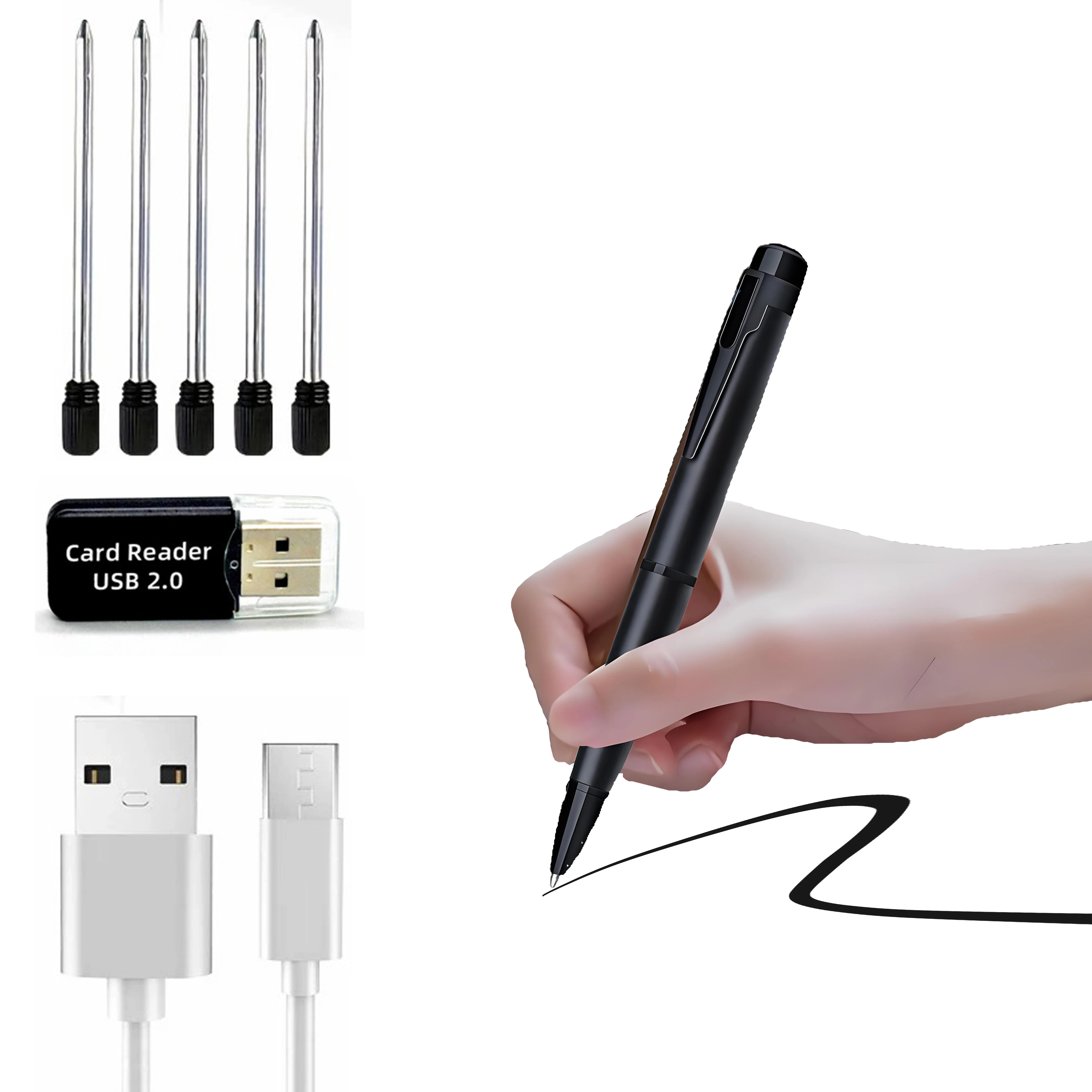 High definition 1080P portable professional digital recording pen, business meeting recording audio and video camera