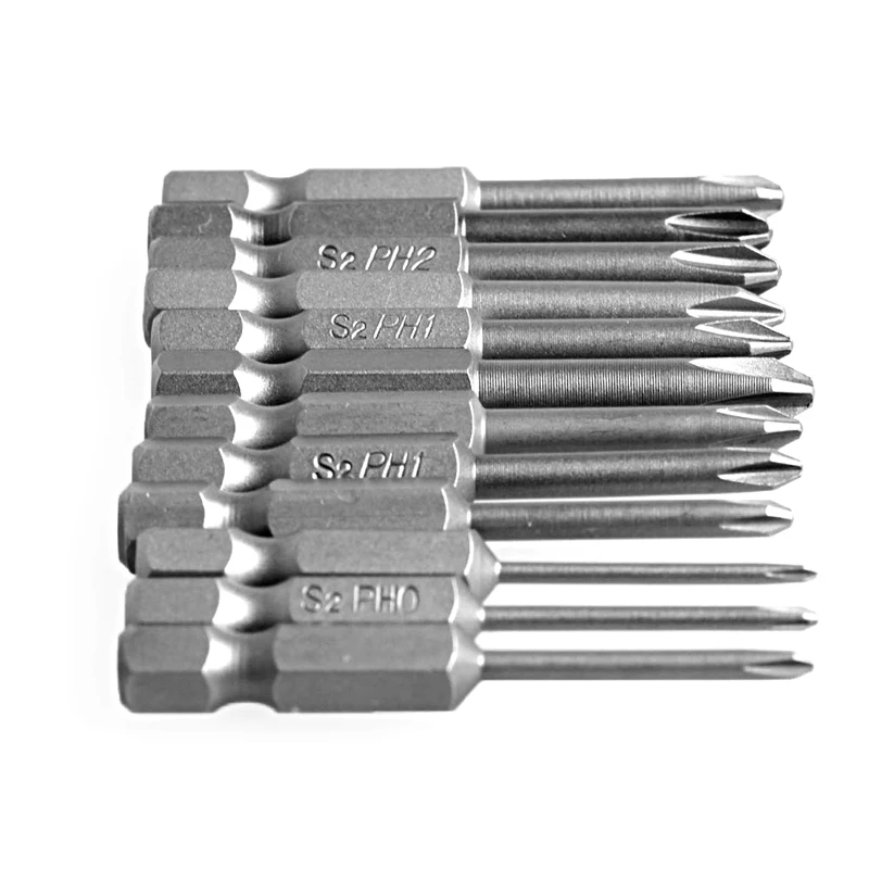 12Pcs/Set 50mm 1/4 Inch Hex Shank Magnetic Phillips for Cross Screwdriver Bits Drop Shipping