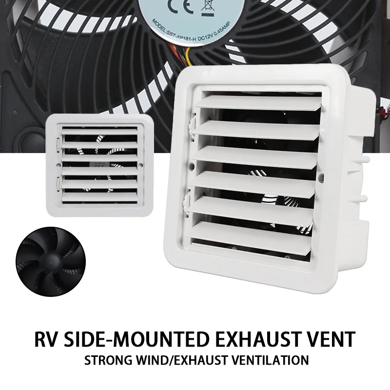 

TYTXRV 12V Fan For Caravan Motorhome Side Fan Cooling Fan Air Vent Closable RV Caravan Side Air Strong Wind Exhaust RV Fan