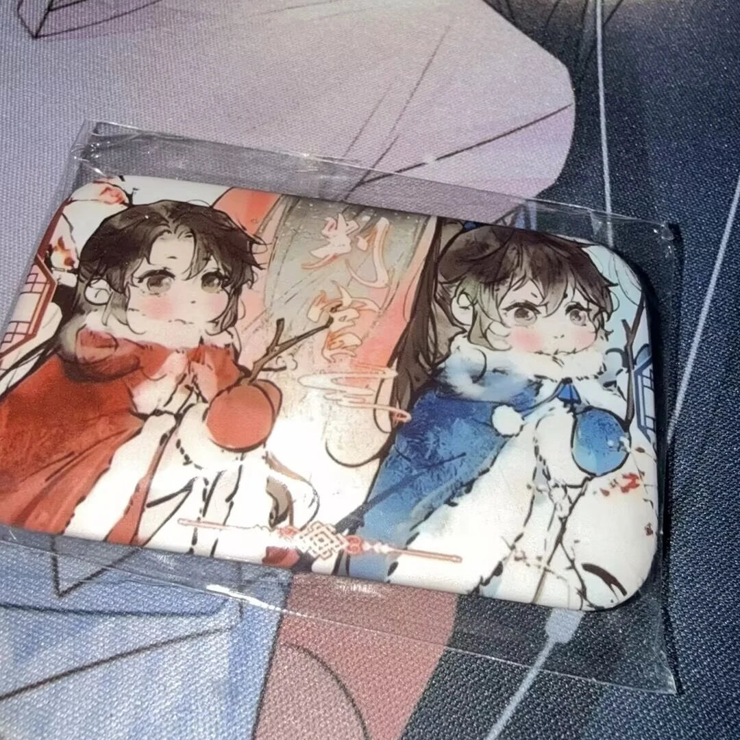 "판사" Gu Zi Ba Ji "Wen Shi Chen Bu" 2인용 사각 배지 양철 자체 제작 고품질 외관 선물