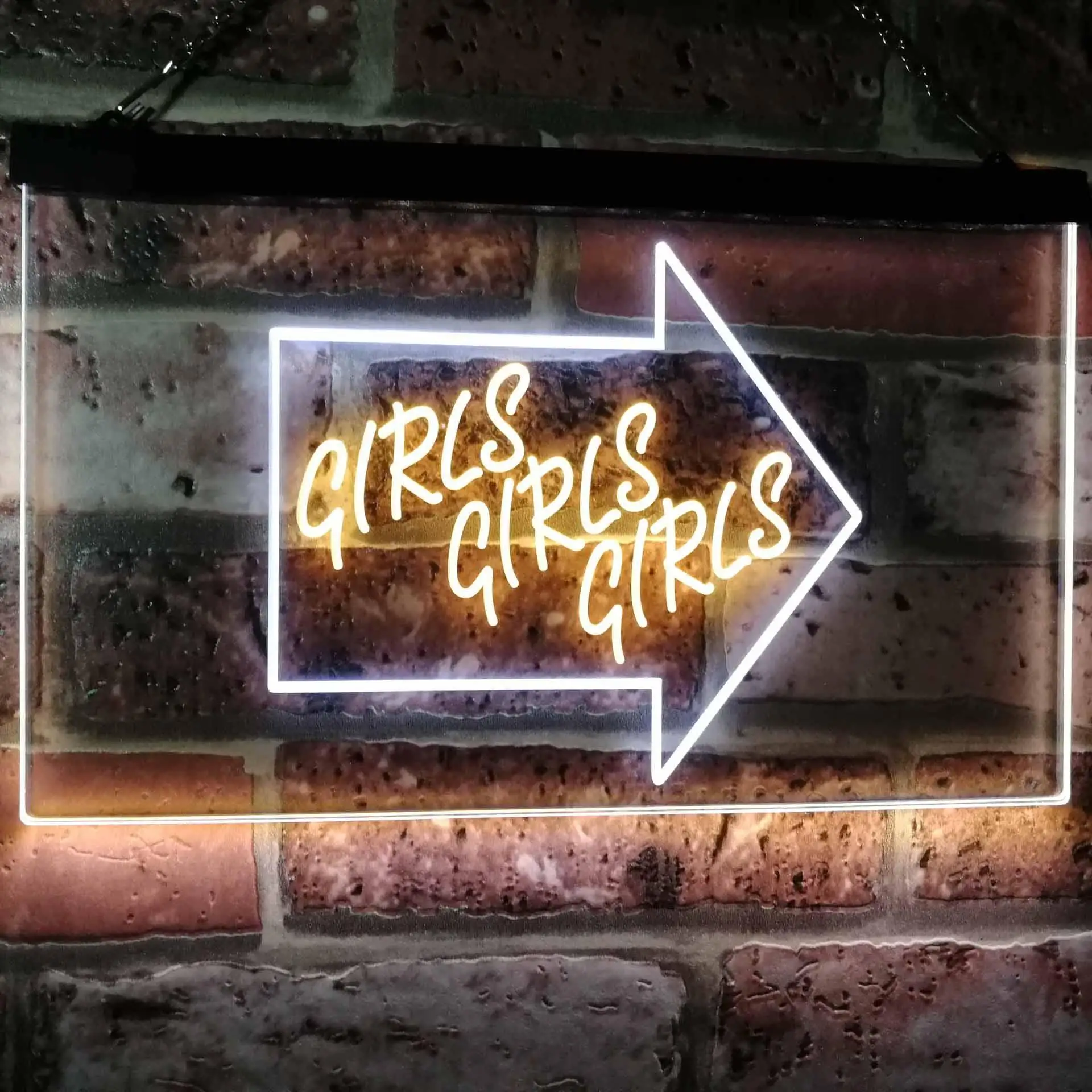 

Girls Girls Girls. Pointer Arrow Dual Color Led Neon Sign st6-i2747