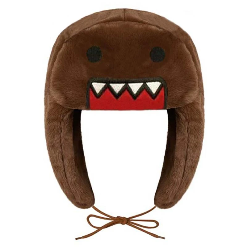 

New Cute Domo Kun Plush Ushanka Hat Kawaii Winter Hats For Women Girls Boys Men Kids Cartoon Anime Warm Cap Gorras Caps