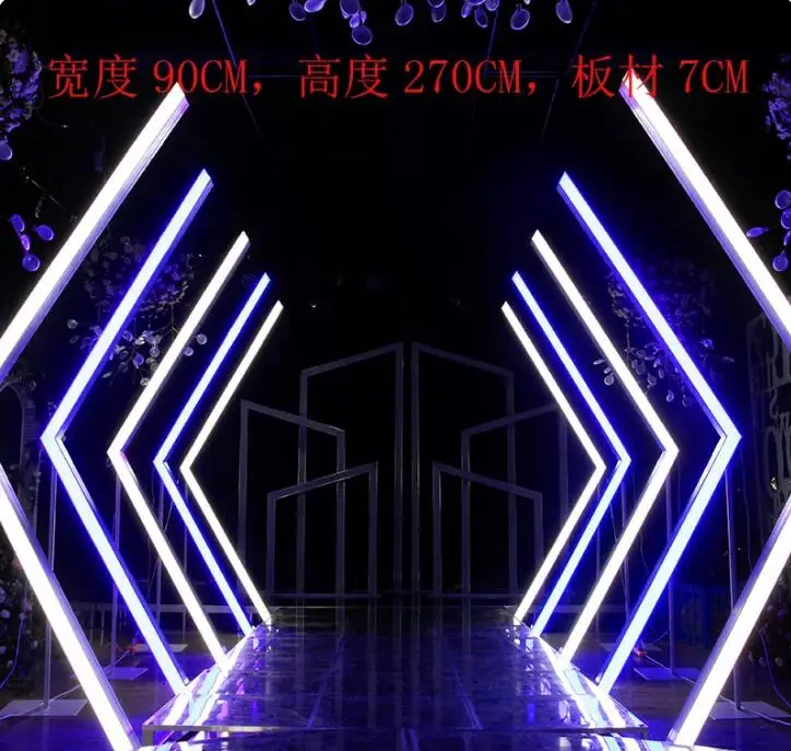 

Time Tunnel Arch LED Single-sided Illuminated Acrylic Lighted Geometric Background Road Guide Wedding Decoration