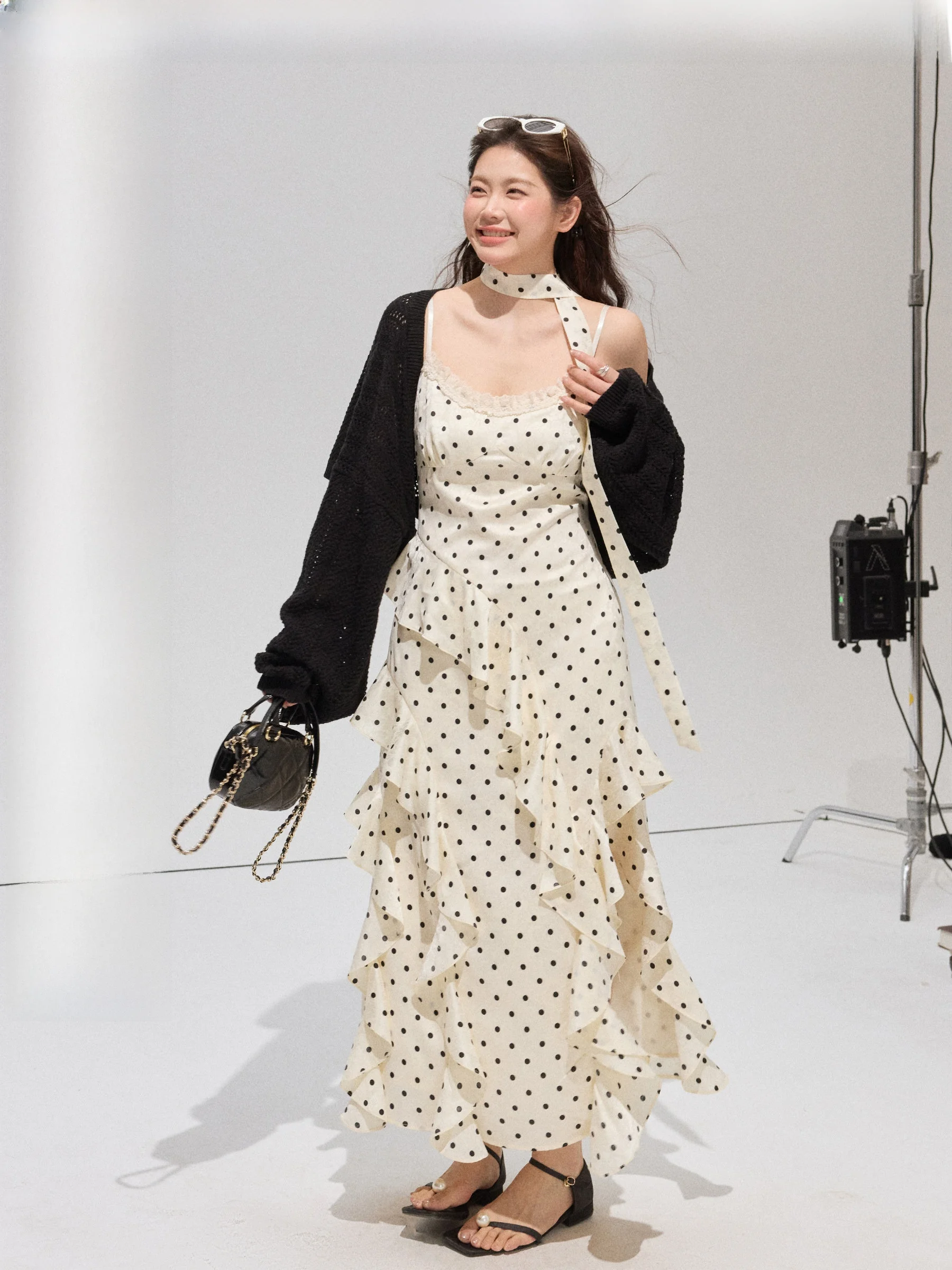 

Jiulu Studio Beauty Formula Lace Patchwork Bridesmaid Dress plus Size Set Sweet Style Long Sleeve V-Neck A-Line Skirt