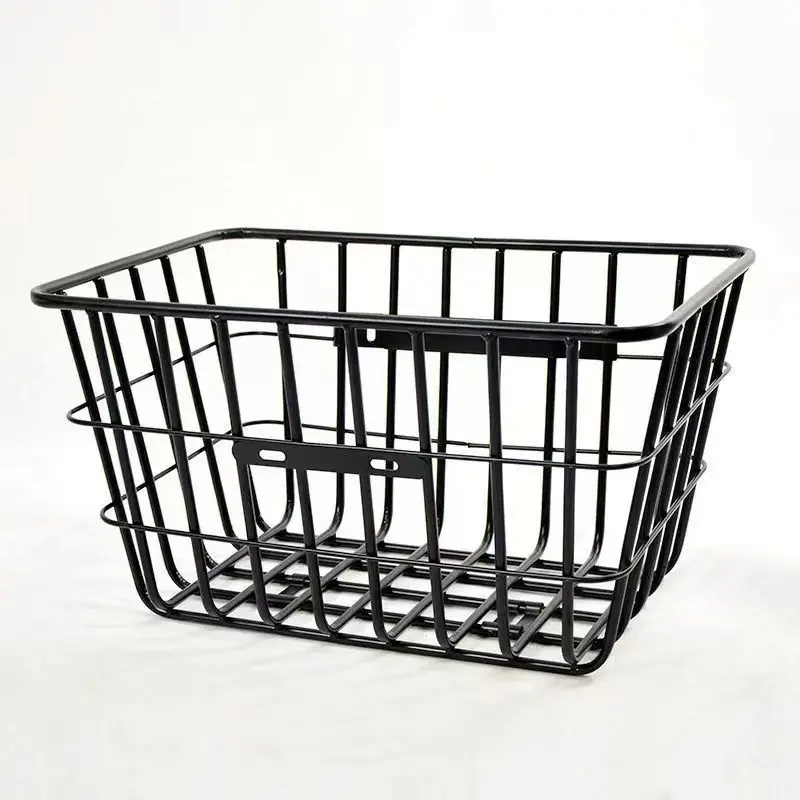 

Electric Bike Basket Widened Metal Bike Basket Thickened Structure For Electric Vehicle Front Rack Cargo Carrier Black