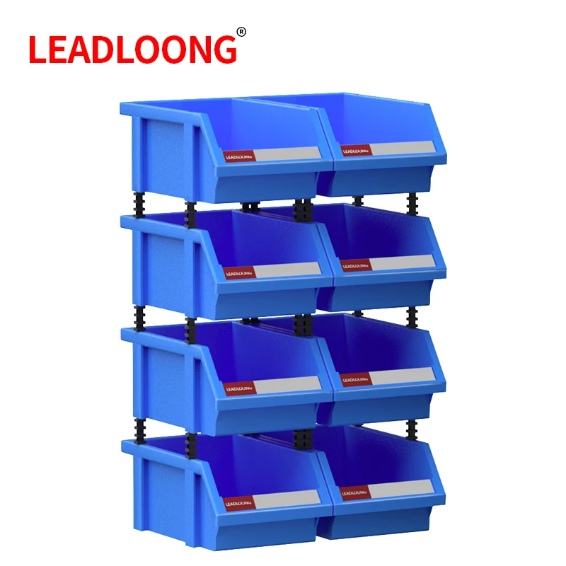 X1 8pcs Plastic Stackable Storage Bins Parts Storage Organizer Garage Storage Bins Small Parts ContainerGarage Supplies