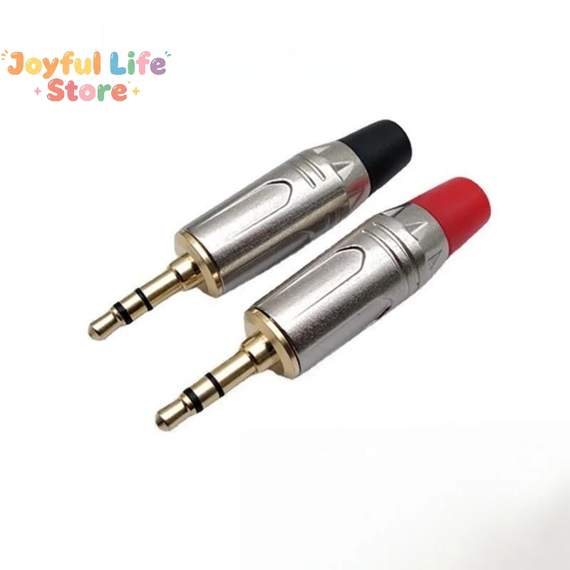 1Pc DIY Wiring Plug Connector High End Gold-Plated 3.5mm Headphone Jack Three Core Stereo Dual Channel Computer Audio Connector