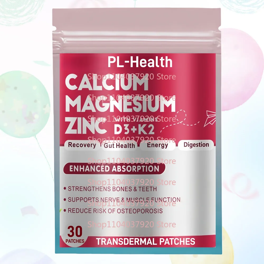 

30 Patches Magnesium Zinc Transdermal Patches with Vitamin D3 & K2 for Bone, Muscle & Immune Support