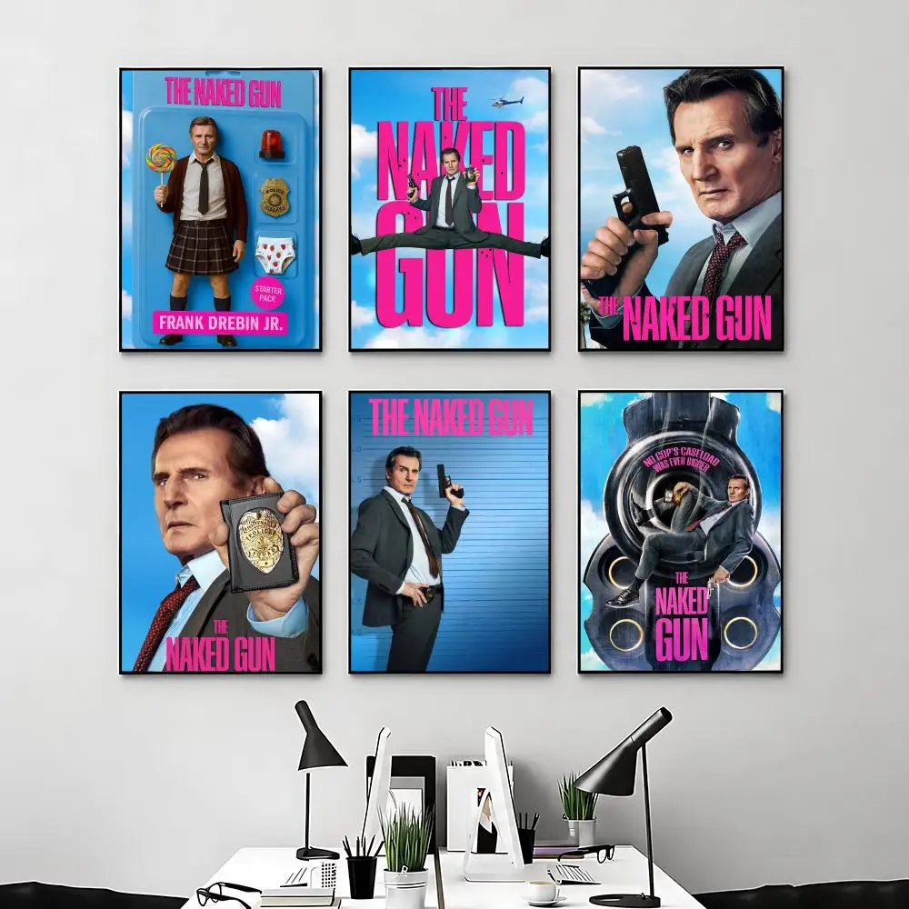 Póster de la película The Naked Gun, decoración de habitación de anime, decoración de pared, mochila de película, arte de pared musical para interiores
