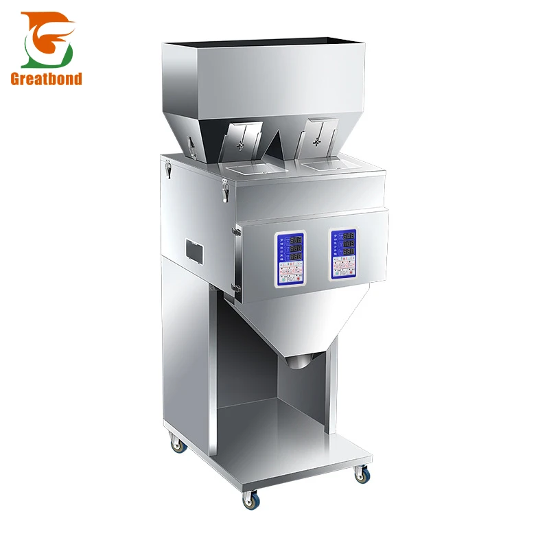 

Wholesale Customizable Double-headed Automatic Beans Rice Grains Powder Flour Coffee Tea Granule Bean Sachet Bag Filling Machine