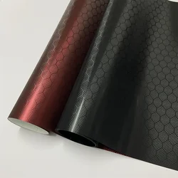 Honeycomb Carbon Fiber Vinyl Wrap Hex Carbon Film Stickers Air Release For Vehicle Motorcycle Wrapping Decal