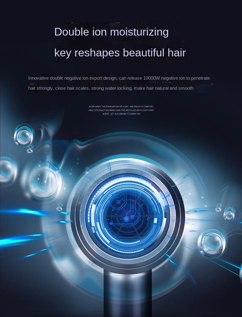 Hochgeschwindigkeits-Haartrockner Professioneller Salon- und Heimgebrauch Hochleistungs-Trockner Drei Geschwindigkeitsstufen Haarstyling Konstante Temperatur Haarpflege-Trockner – Detail 5