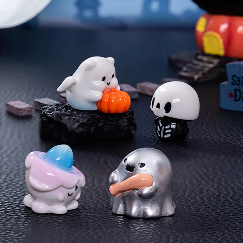 Halloween Miniatuur Ornament Ghost Pompoen Beeldjes DIY Fairy Garden Home Decoratie Poppenhuis Model Auto Interieur Desktop Decor