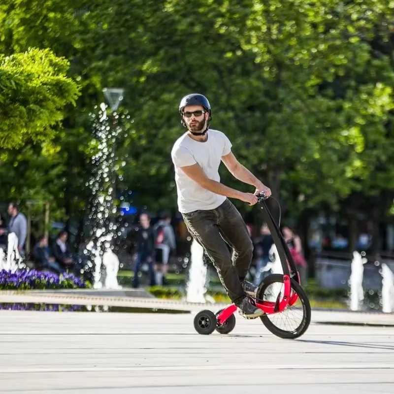 Falten Sie 20-Zoll-Halbfahrrad-Fahrradständer, den Fitness-Roller mit drei Rädern zusammen