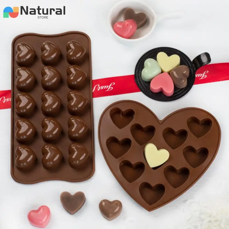 Multi Size Love Silicone Chocolate Mold Heart Candy Jelly Baking Set Ice Cake Mould Candle Soap Making Set Valentine's Day Gifts