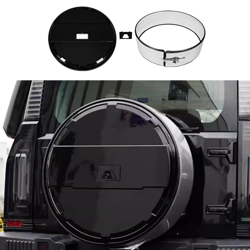 Auto 19-inch Stainless Steel Spare Tire Cover Fit for JETOUR Traveler T2 Car Thickened Spare Tire Cover Exterior Accessories