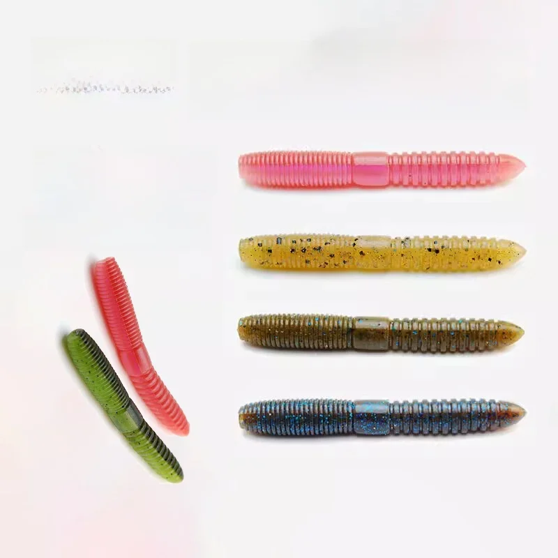 Isca Artificial Soft Bait Raid Fat Whip para Pesca de Robalo, Sem Chumbo, Alta Densidade, Tipo Senko Worm, Eficaz em Lagos, A...