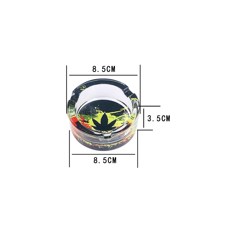 Creative promotional gift sticker ashtray cartoon pattern ashtray thickened glass ashtray