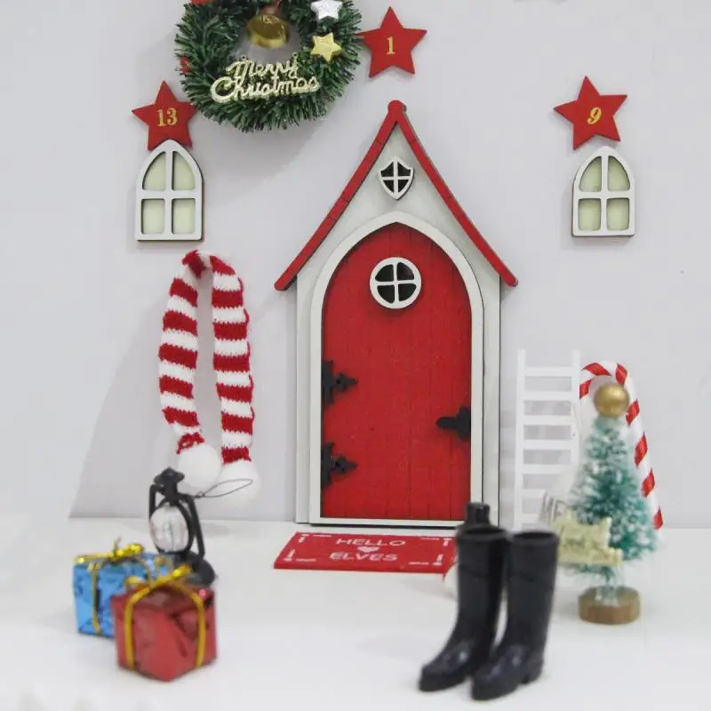 Miniature Garden Wooden Gnome Door Handmade Fairy Tale Style Dollhouse Decoration DIY Scene Making Accessories