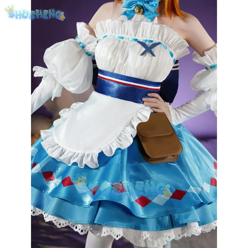 Shusheng Arknights Eyjafjalla Ein Picknick vor einer langen Reise Spielanzug Süßes schönes Kleid Cosplay Kostüm Halloween Party Outfit