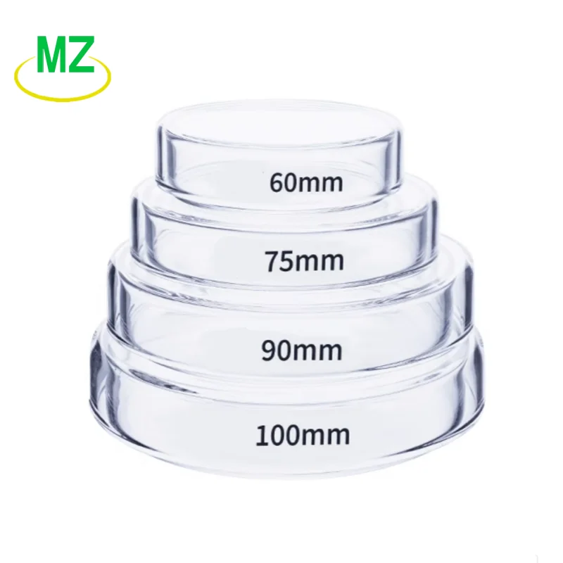 10 قطعة طبق بتري الزجاج سميكة خلية ثقافة البكتيريا طبق ارتفاع درجة الحرارة مقاومة لوحة بيولوجية سفينة تجريبية