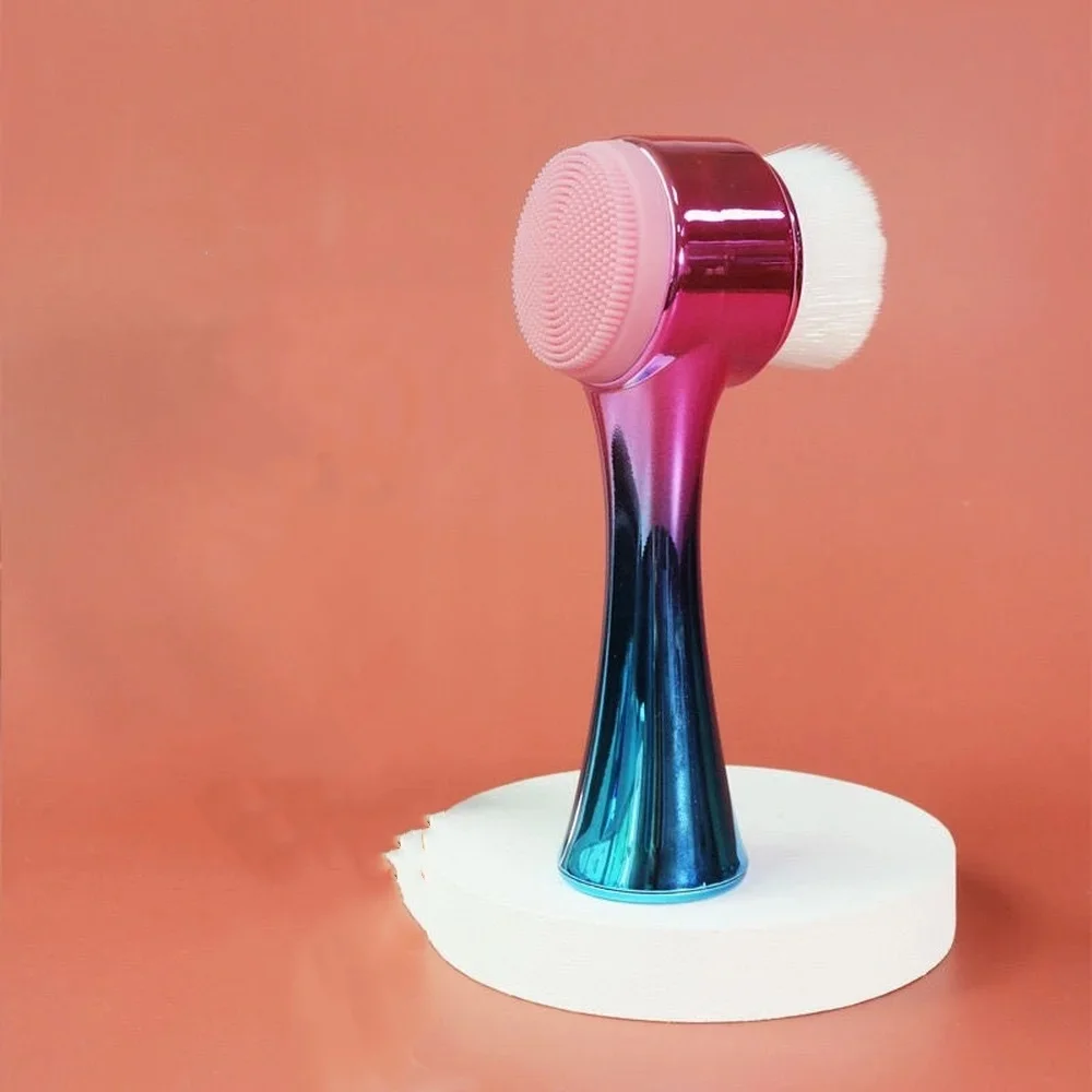 2 في 1 فرشاة تنظيف الوجه المتدرجة لتقشير مسام الوجه وإزالة الرؤوس السوداء وفرشاة التدليك على الوجهين أدوات نظيفة #6