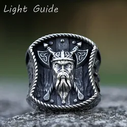 NEW Men's 316L stainless steel ring Creative Design Viking Warrior Double Axe Odin Eagle ring Jewelry for Gifts free shipping