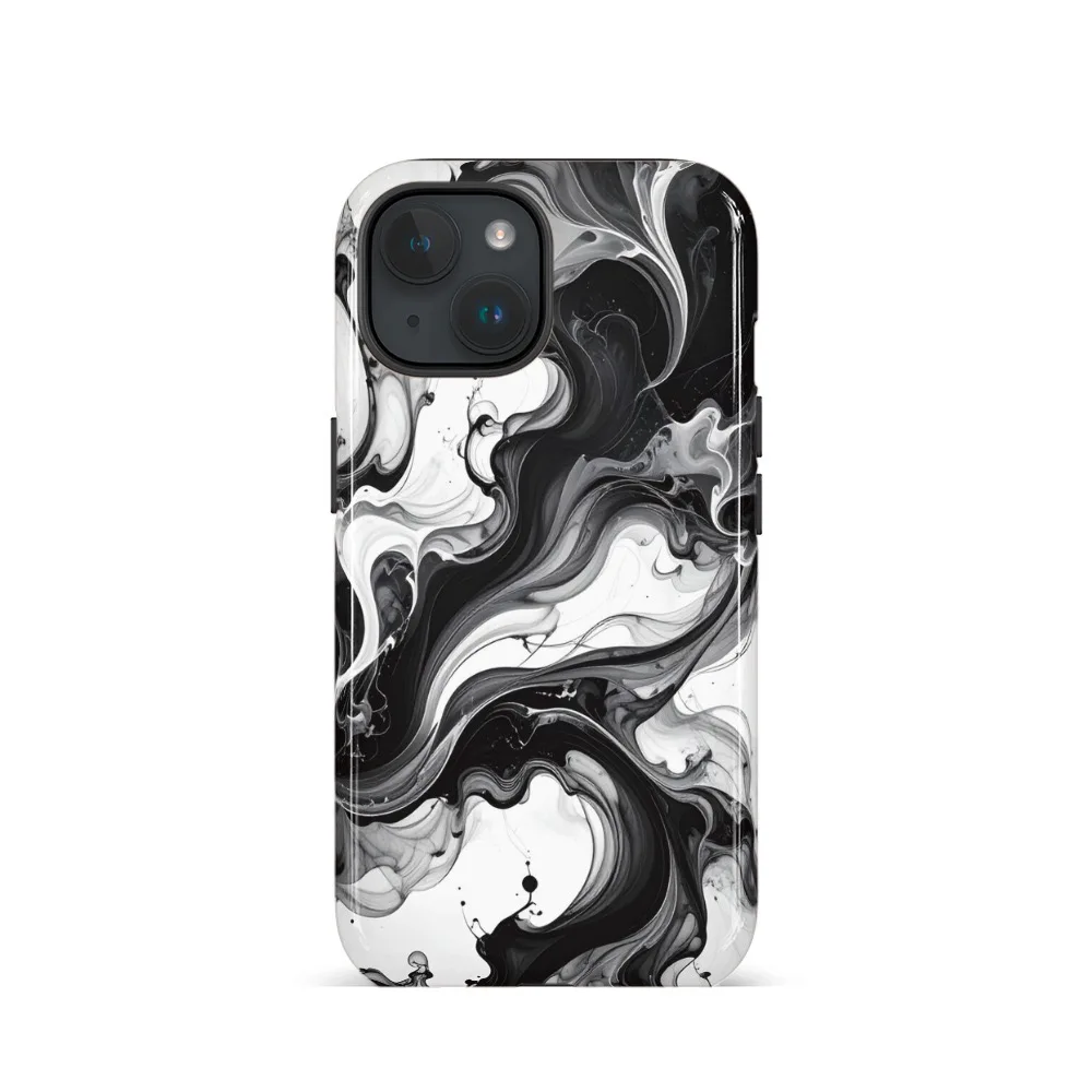 

Ins Black Marble Ink Painting Case for IPHONE 17 16ProMax 15 14 13 12 11 PRO Plus Acrylic TPU Two in One Magnetic Phone Cases