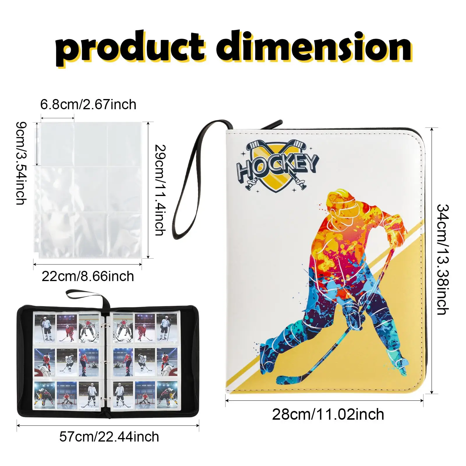 Classeur de cartes à collectionner, classeur de cartes de Hockey pour cartes TCG, Baseball, Football