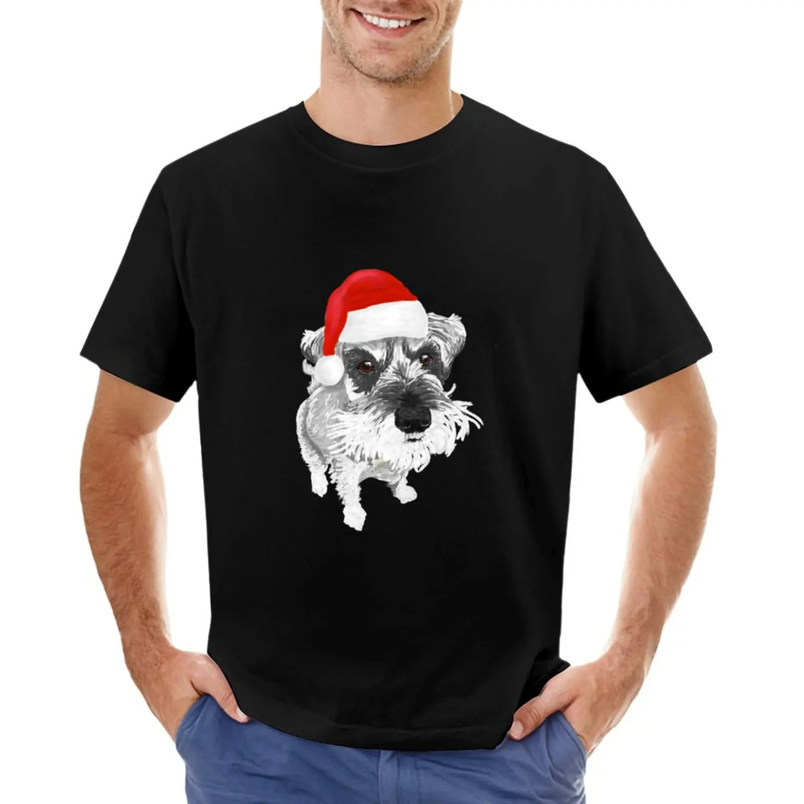 Christmas Schnauzer T-Shirt Blouse basketball graphic tees blanks funny t shirts men