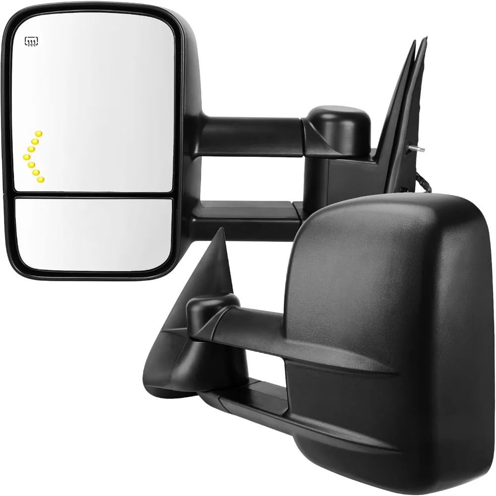 

AUTOSAVER88 Towing Mirrors Compatible with 2003-2007 Chevy Silverado GMC Sierra 1500 2500 HD 3500, Side View Tow Mirrors Power H