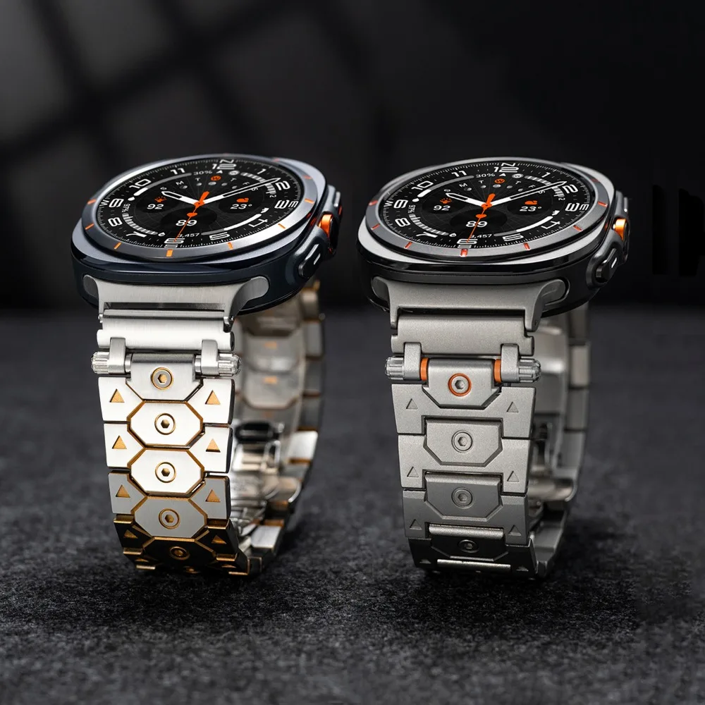 سوار فاخر من الفولاذ المقاوم للصدأ لساعة سامسونج جالاكسي الترا 47 ملم رجل لا فجوات حزام معدني لساعة جالاكسي الترا حزام الملحقات