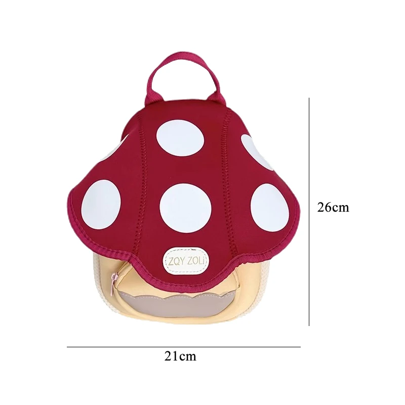 New Shoulder Bag Mini Cute Mushroom Small Backpack Cartoon Cute Children Backpack Creative Mushroom Shape Schoolbag Organiser