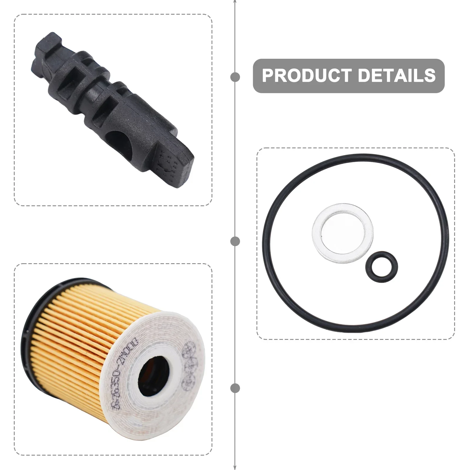 

Brand New Indoor Oil Filter Kit Oil Filter 26330-2M000 Accessories Filter Cotton Filter Paper Parts Replacements