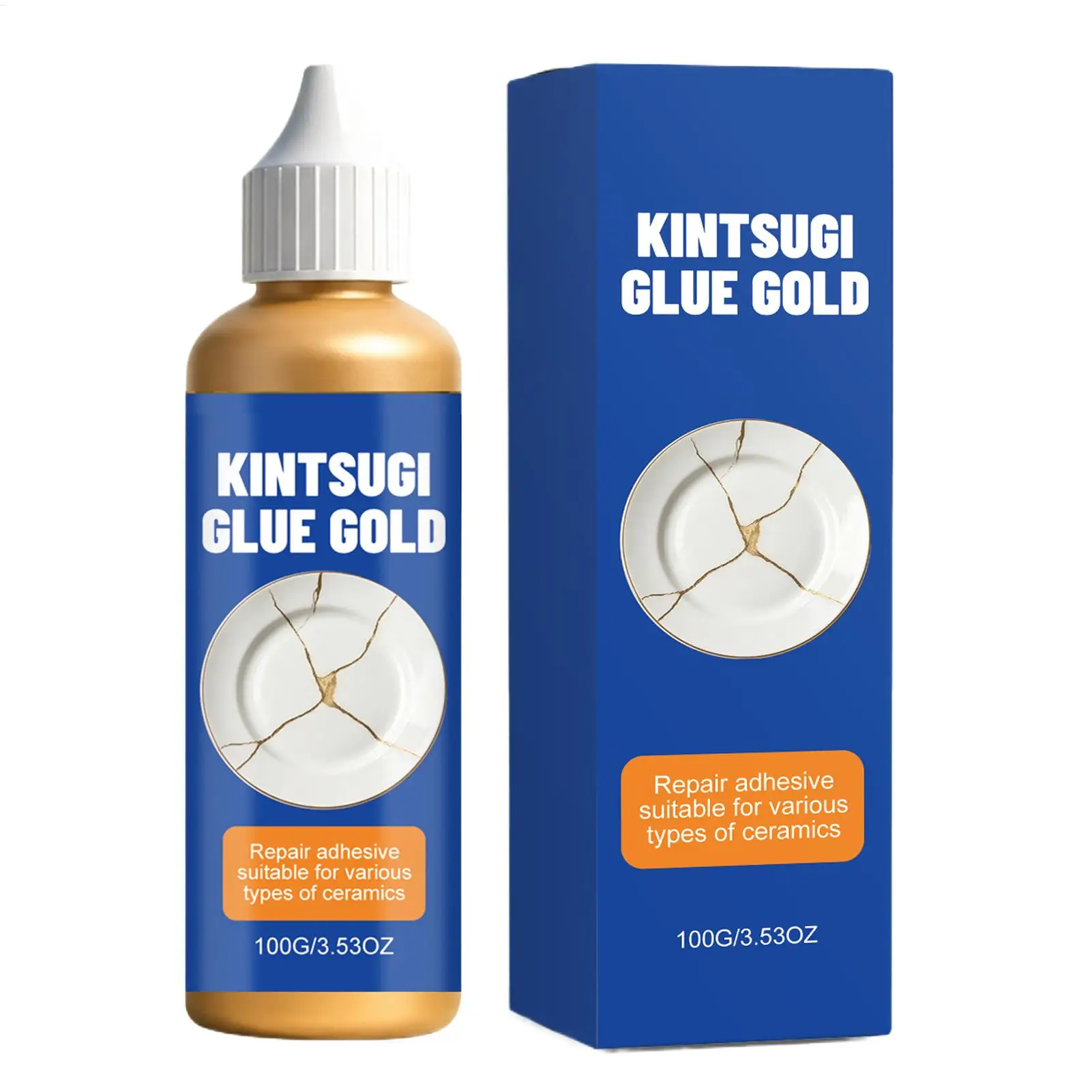 100g Ceramic Glue For Pottery Strong Golden Food Safe Decor Adhesive Strong Clay Adhesive For Bathtub Bathroom Countertop Floor