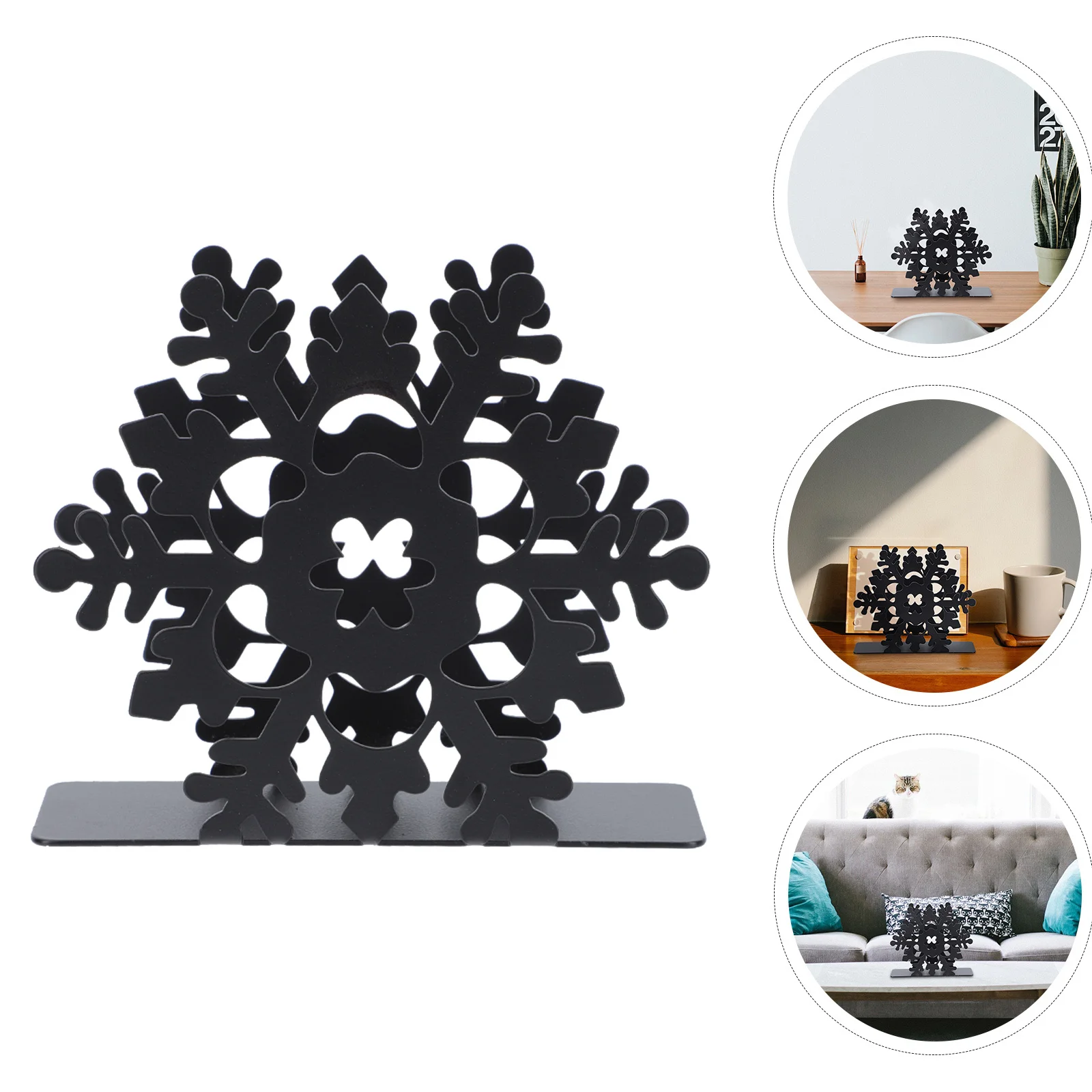 

1Pcs Paper Towel Holder Iron Napkin Rack Snow Shape Tissue Stand for Kitchen Bathroom Dining Table Decorative Storage
