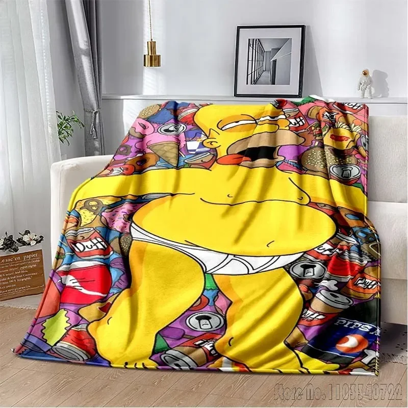 Anime The S-Simpsons Cartoon Blanket Travel Picnic Blanket Children's Adult Household Blankets Kids Baby Gift